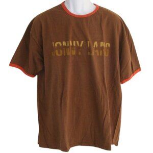 JONNY LANG Concert Tshirt, XL, Brown Ringer 2006, Short Sleeves, Text, 2 Sided